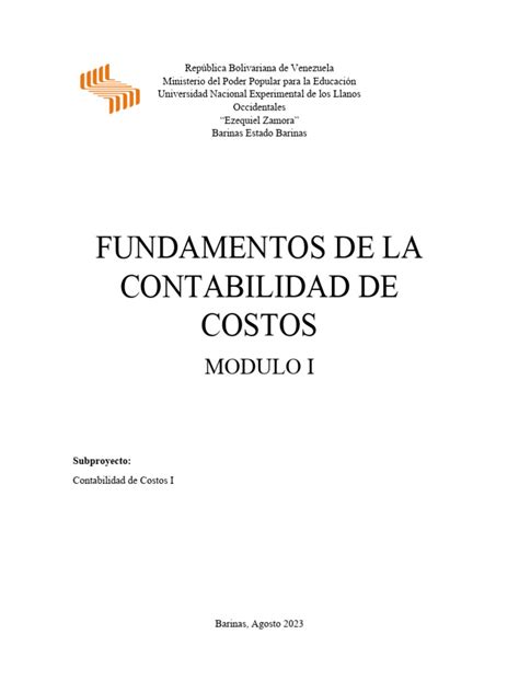 Fundamentos De La Contabilidad De Costo Pdf Contabilidad Contabilidad De Costos