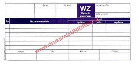 Druk WZ wydanie materiałów na zewnątrz 1 1