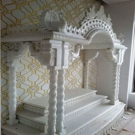 White Marble Temple Square Shape Marble Temple Exporter From Jaipur