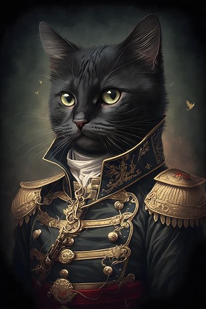 Premium Photo A Cat In A Military Uniform Is Shown