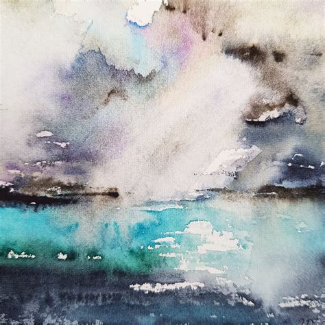 Original Watercolor Painting Seascape Painting Original Etsy