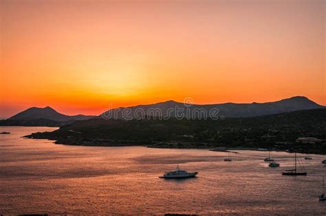 Sunset at Cape Sounio in Attica, Greece Stock Image - Image of country ...