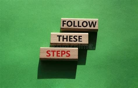 Follow These Steps Symbol Concept Words Follow These Steps On White