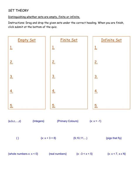 Set Theory Worksheet Live Worksheets Worksheets Library