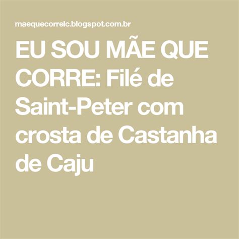 Eu Sou M E Que Corre Fil De Saint Peter Crosta De Castanha De