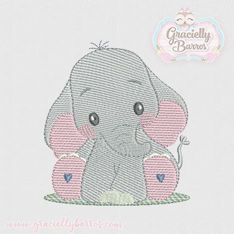 Matriz De Bordado Elefante GB058 Gracielly Barros