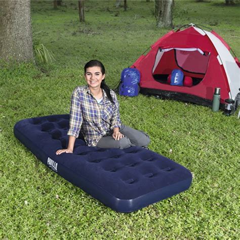 Pvc Custom Comfortable Inflatable Sleep Flocking Air Cushionsingle Camping Air Mattress Buy