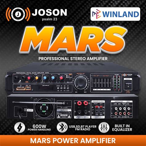 Joson By Winland MARS Amplifier 600W X 2 With Graphic Equalizer FM USB