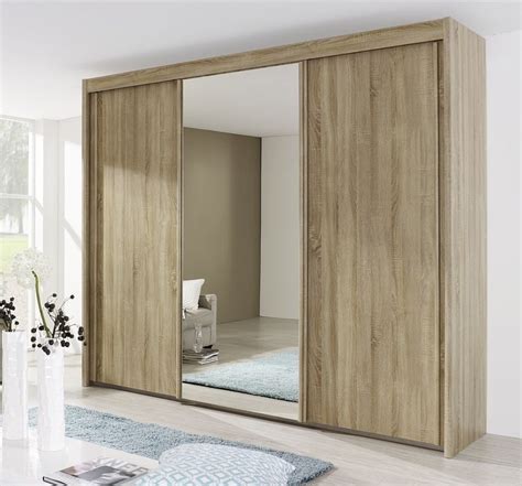 Rauch Imperial 3 Door Mirror Sliding Wardrobe In Sonoma Oak 280cm