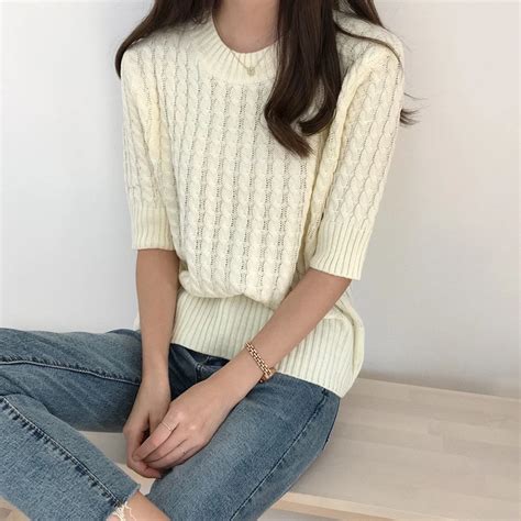 2 Colors 2018 Autumn New Solid Color O Neck Twist Sweaters Women Basic