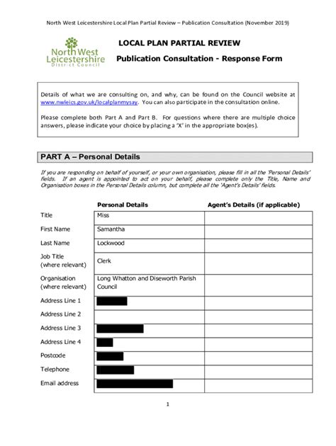 Fillable Online Long Whatton Diseworth Neighbourhood Plan Fax Email