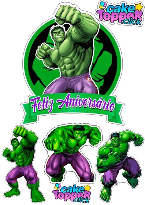 Incrível Hulk Cake Toppers Hulk Topper