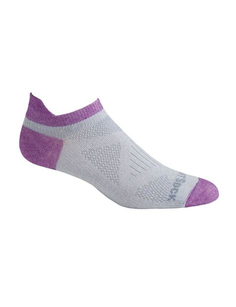 Wrightsock Coolmesh Ii Tab Lt Greyplum Womens Running Active Socks S