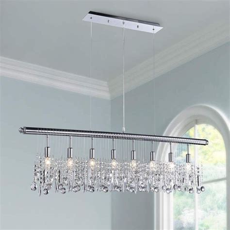 Saint Mossi Modern Crystal Linear Raindrop Chandelier Lighting Flush