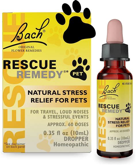 RESCUE Bach REMEDY PET Dropper 10mL, Natural Stress Relief, Calming for Dogs, Cats, & Other Pets