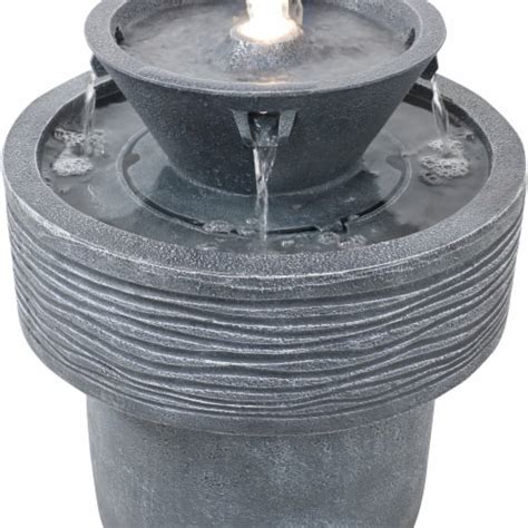 Sunnydaze Tranquil Streams Resin Outdoor 2 Tier Water Fountain With