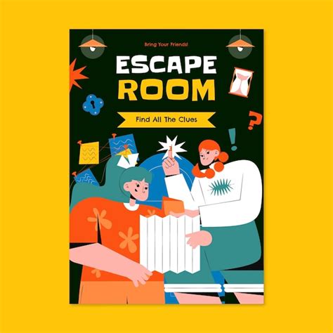 Free Vector Hand Drawn Escape Room Invitation