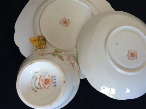 Royal Albert Virginia Patt Butterfly Handle Tea Trio