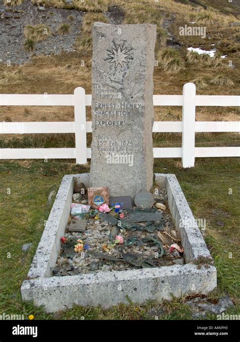 Antarctica South Georgia Grytviken grave of British explorer Ernest ...