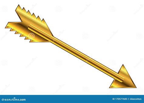 The Golden Arrow on White stock vector. Illustration of flights - 170577685