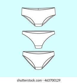 Vektor Stok Womens Panties Underwear Lingerie Drawn Vector Tanpa