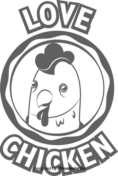 fried chicken logo black  white clipart