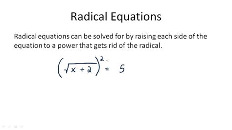 Radical Equations | CK-12 Foundation