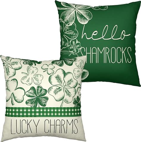 Amazon Kwlegh Green Lucky Charms Pillow Covers X Set Of