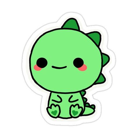 Cute Baby Dinosaur Sticker Sticker For Sale By Carolineoubre