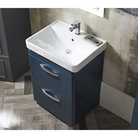 Tavistock Compass Freestanding 2drawer Vanity Unit With Basin 600mm Wide Gloss Light Grey