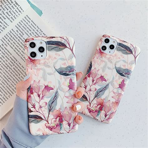 Retro Flowers Phone Case For Iphone 13 12 11 Pro Max Xr Xs Max For Iphone 7 8 Plus X Case Soft