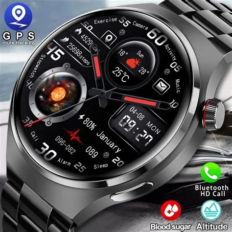 Gt Pro Gps Smartwatch Para Homens Tela Hd Glicose No Sangue Chamada