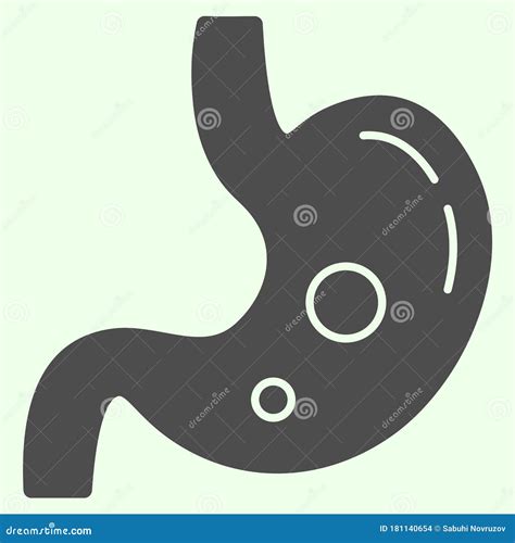 Stomach Solid Icon Human Organ Stomach With Gas Bubbles Glyph Style