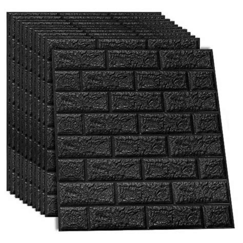 3D Brick Black Wallpaper at Rs 70/piece | वॉलपेपर in Surat | ID ...