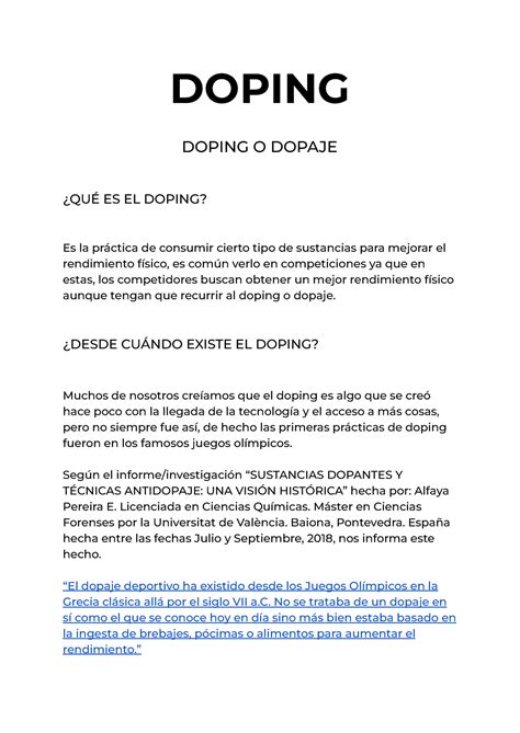 Doping - DOPING DOPING O DOPAJE ¿QUÉ ES EL DOPING? Es la práctica de