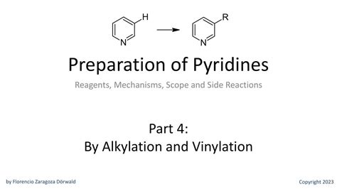 Preparation Of Pyridines Part 4 By Alkylation And Vinylation YouTube