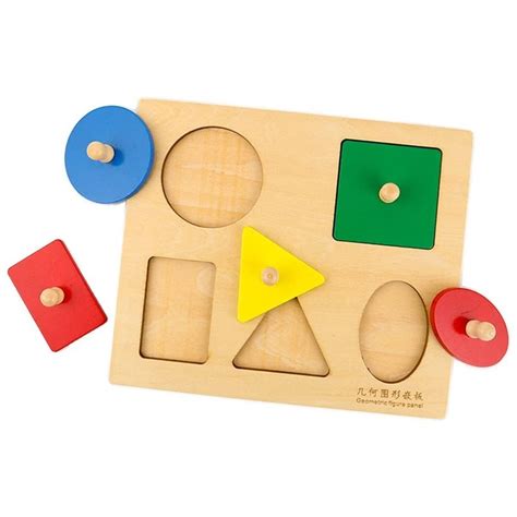 Geometric Shapes Panel Montessori Wooden Toy Stationery Art