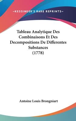 Tableau Analytique Des Combinaisons Et Des D Compositions De Diff