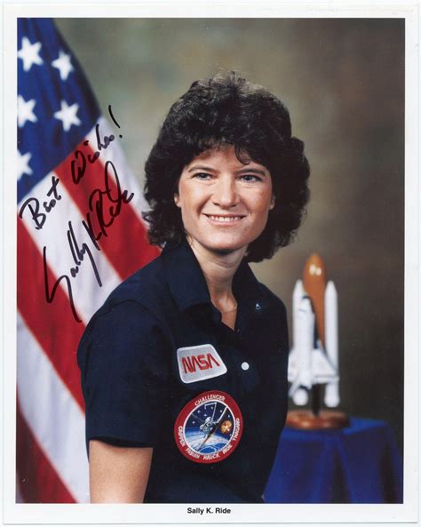 Lot Sally Ride Signed Official Nasa Portrait From Challenger Sts 7