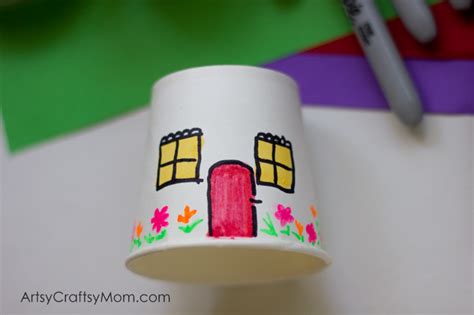 Paper Cup Miniature Village Craft Artsy Craftsy Mom