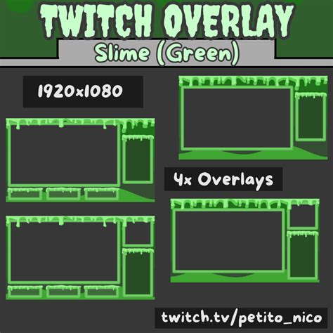 Twitch Overlay Slime Green With Alerts Petitonicos Ko Fi Shop