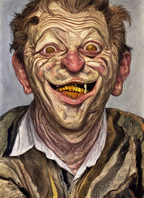 Krea Ai Real Life Trollface Painted By Lucian Freud High