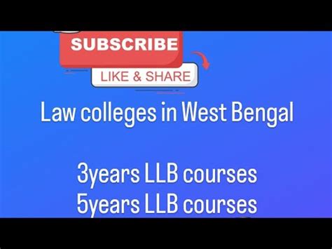 Law Colleges In West Bengal 3years LLB And 5years LLB Courses YouTube