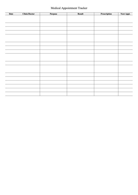 Appointment Tracker Printable