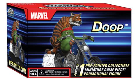 Marvel Heroclix Doop On Motorcycle With Tiger Wizkids