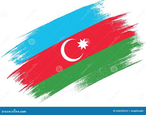 Bandeira Do Azerbaij O Tinta De Pincel Texturizada Isolada Em Png