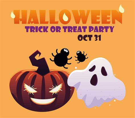 Premium Vector | Halloween trick or treat party oct 31