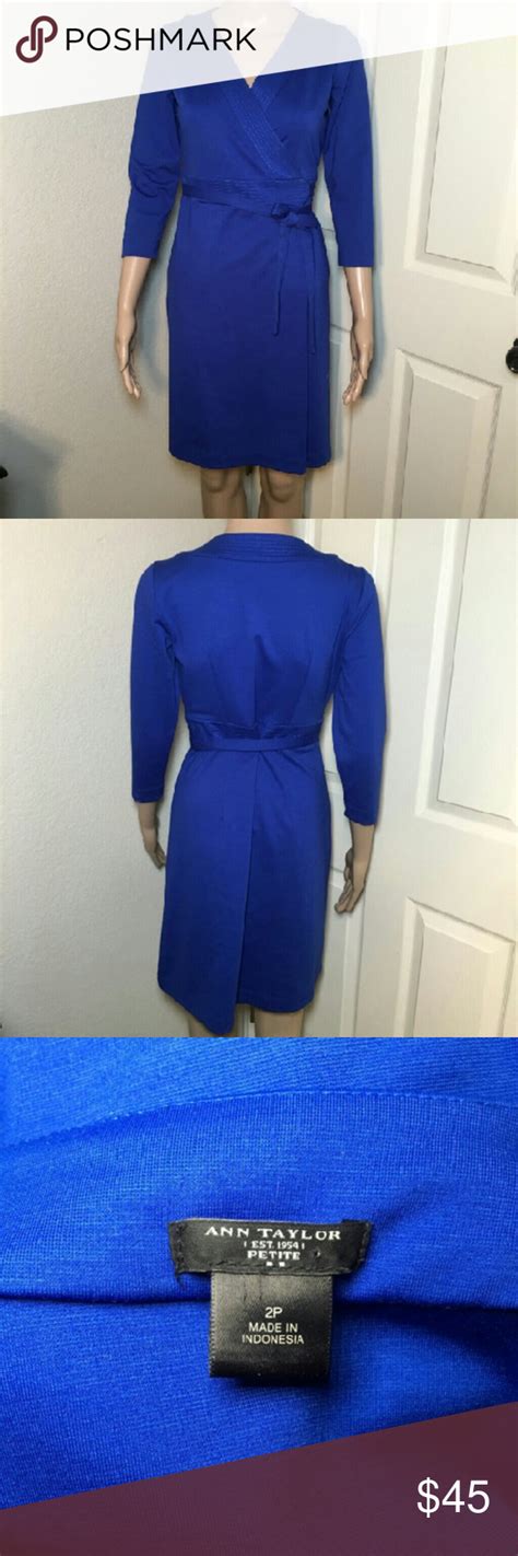 Ann Taylor Petite Royal Blue Wrsp Dress 2p Ann Taylor Petite Royal Blue