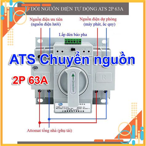 Bộ Chuyển Đổi Nguồn Tự Động ATS 63A 2P Đổi Nguồn Điện Tự Động Cầu