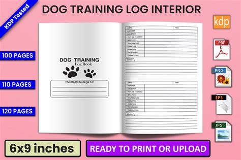 Dog Training Log Book Kdp Interior Graphic By Kdp Browser · Creative